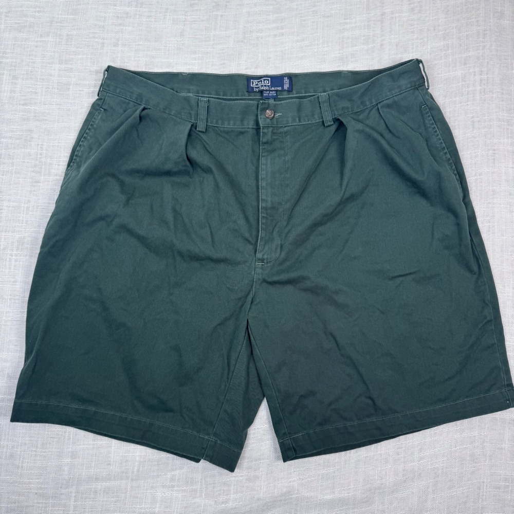 VTG Polo Ralph Lauren Tyler Shorts Men 42 Green Pleated Chino Old Money Preppy